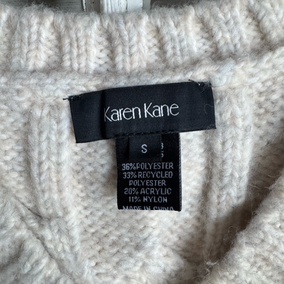 Karen Kane Women's Cream Cable Knit V-Neck Sweater Vest. NWOT - Picture 7 of 7